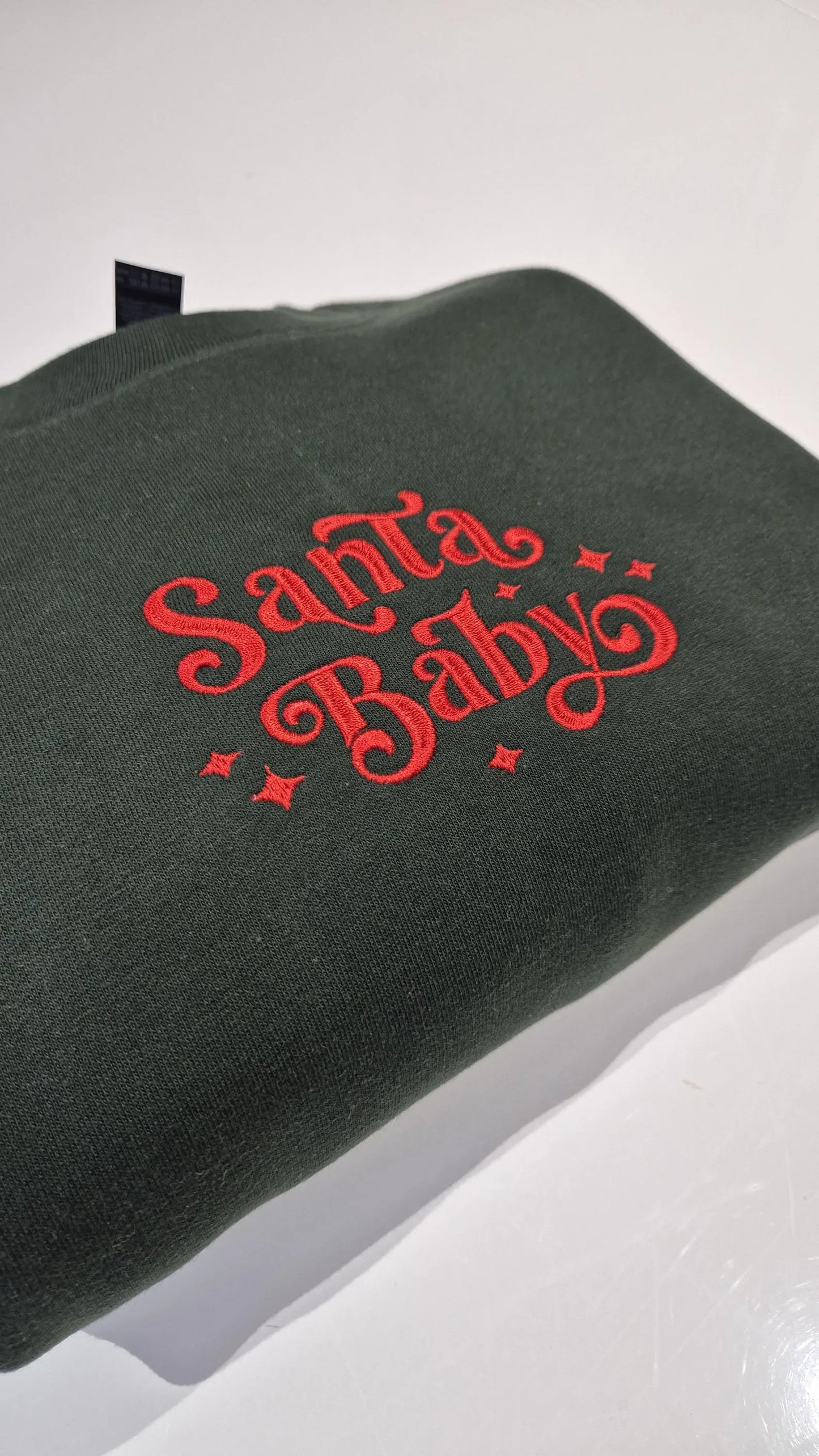 Santa Baby Embroidered Sweatshirt - UK made - Christmas Sweatshirt