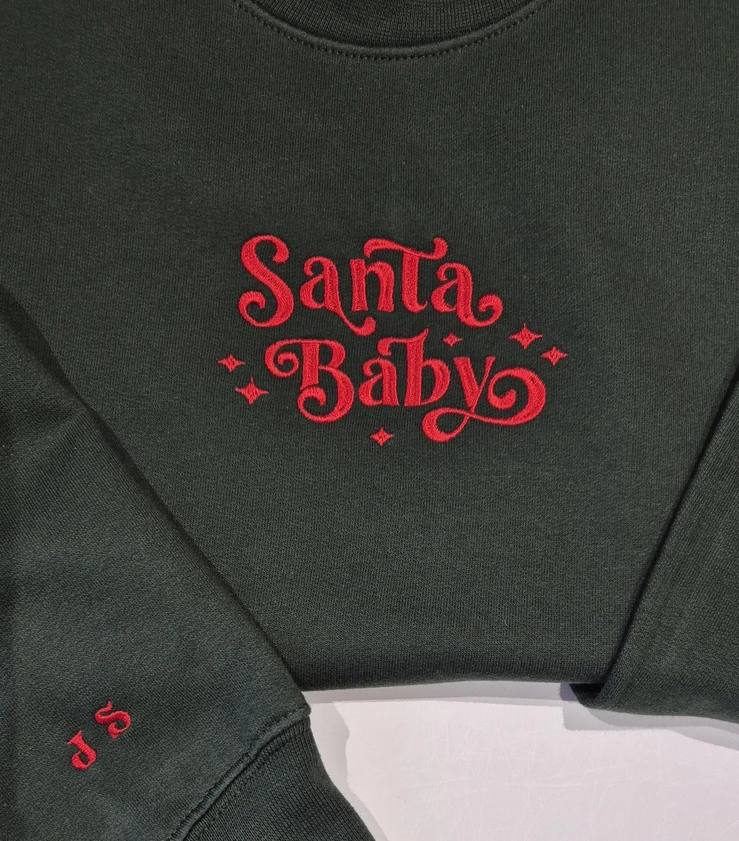 Santa Baby Embroidered Sweatshirt - UK made - Christmas Sweatshirt