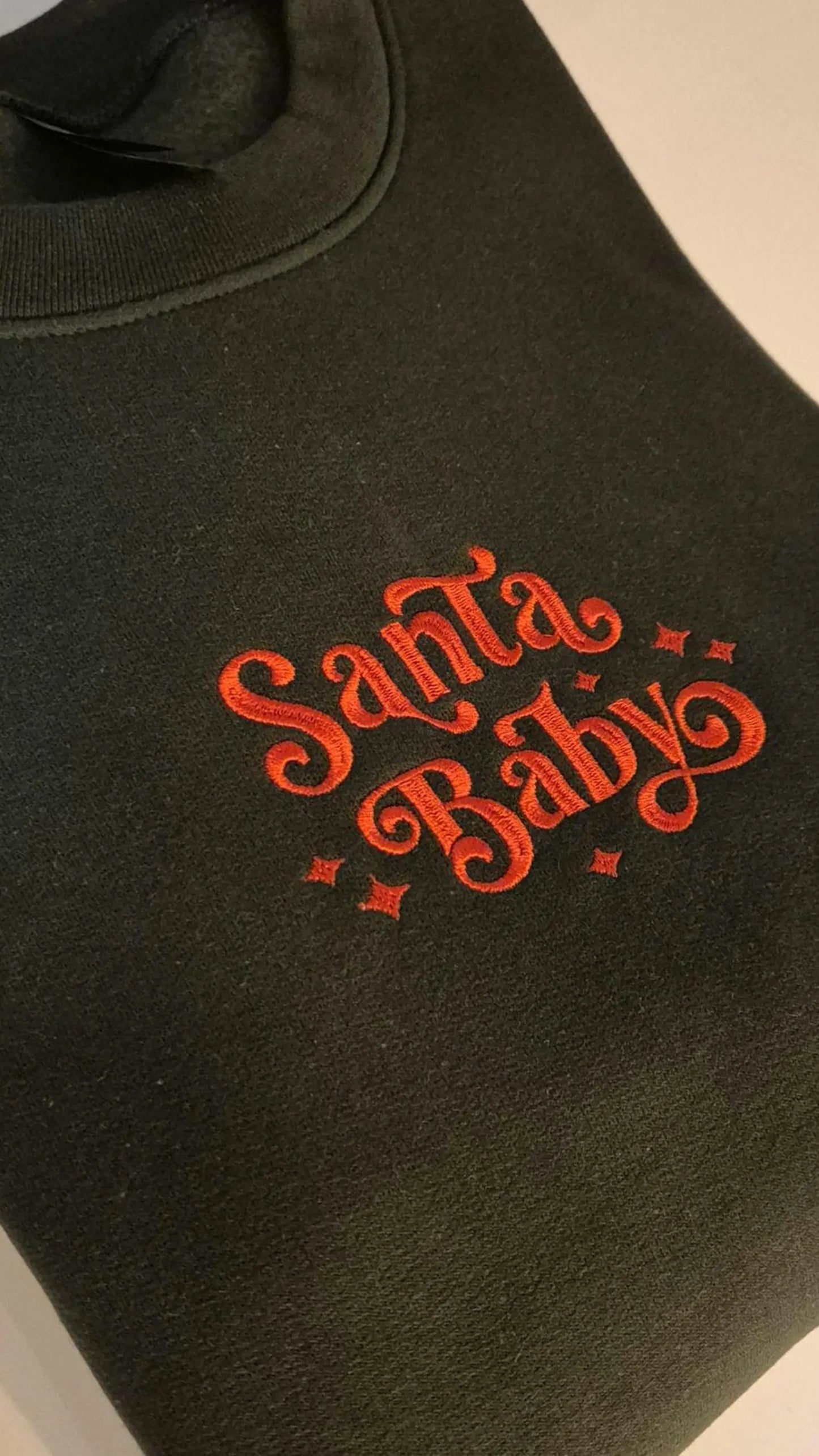 Santa Baby Embroidered Sweatshirt - UK made - Christmas Sweatshirt